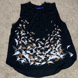 Apt 9 sleeveless blouse with bird print